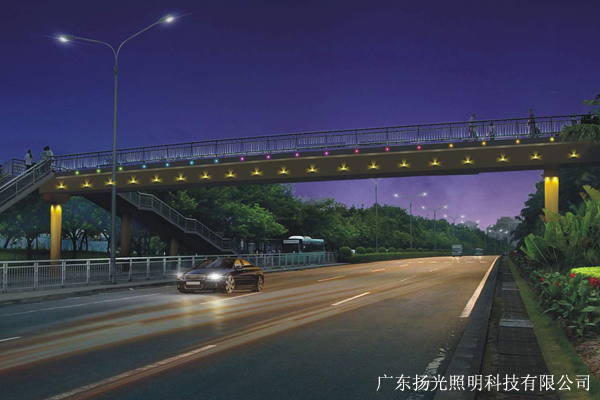 東莞長塘路人行天橋夜景照明